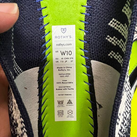 Rothy's The Point Bow in‎ Botanical Navy Women’s Size 10 - Picture 8 of 8